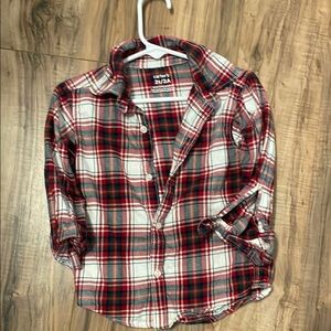 Cat & Jack Red and White Button Down Shirt